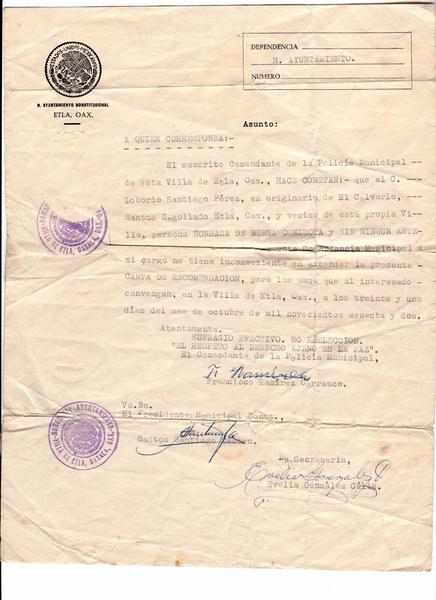 Certificado antecedentes penales, Oaxaca, 1962.jpg