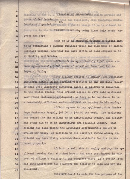 Santacruz, Melitona, 1961 Affidavit of Employment1.jpg
